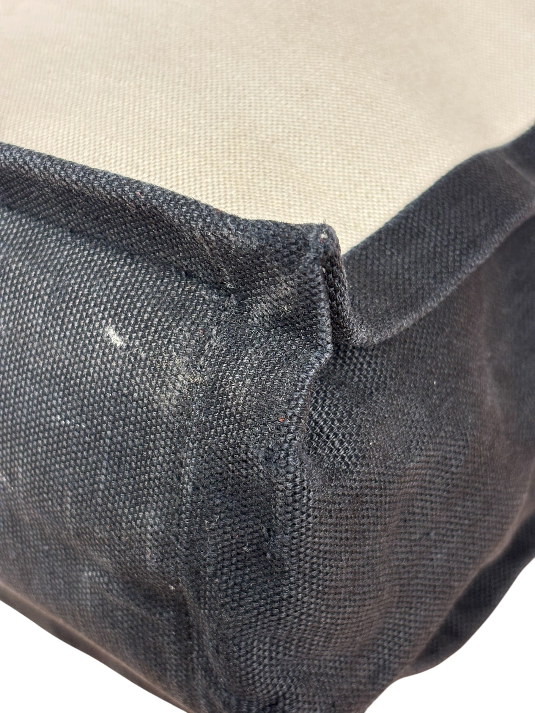 Saint Laurent Beige/Black Rive Gauche Canvas Tote Bag