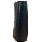 Chanel Black Leather Camellia Embossed Chain Wallet 2012