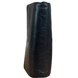 Chanel Black Leather Camellia Embossed Chain Wallet 2012