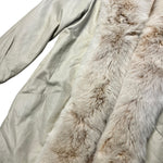 Modéle Chombert Leather Fur Lined Coat Ivory