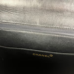 Chanel CC Black Patent Quilted Flap Briefcase Handbag '95
