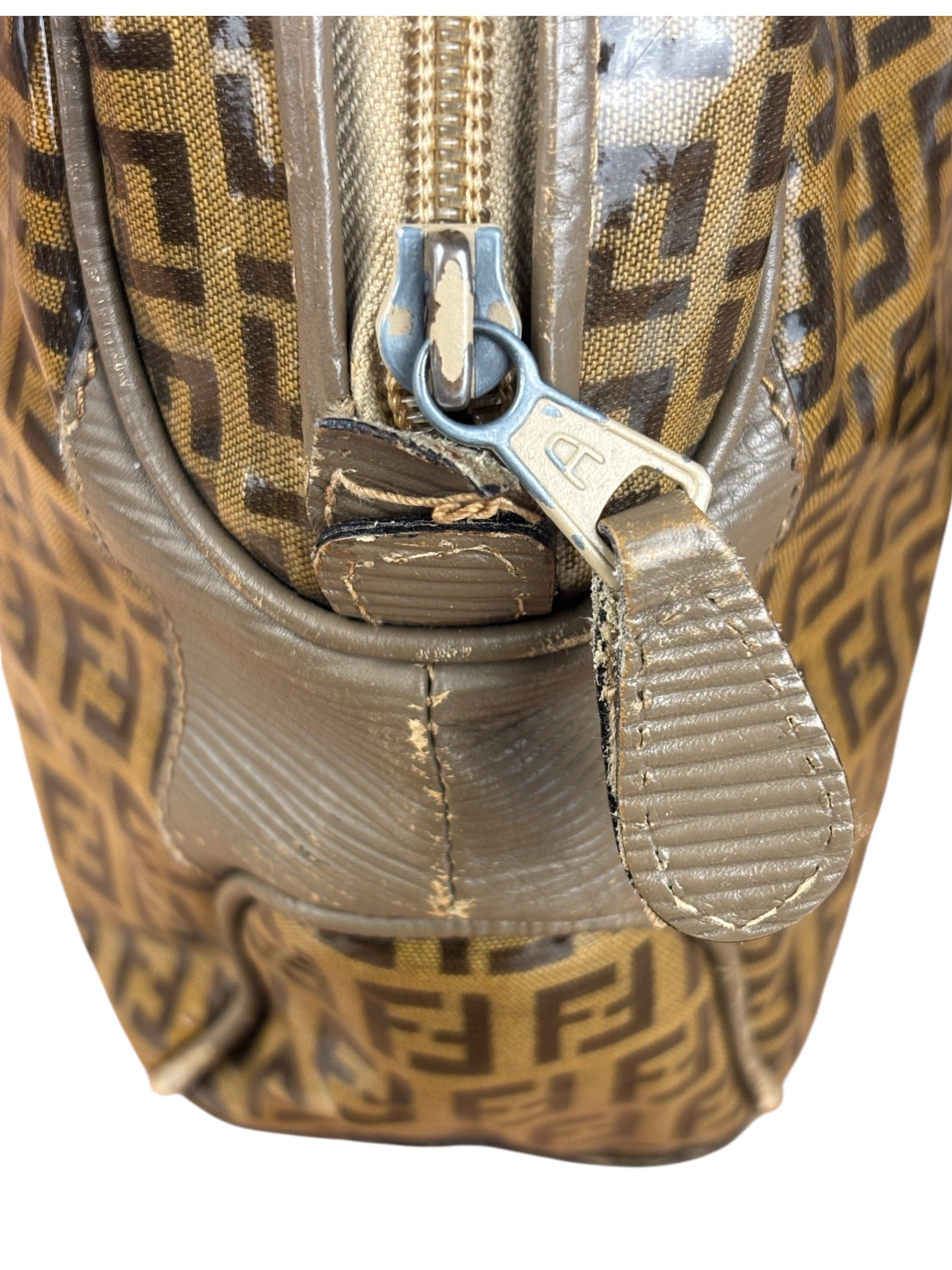 Fendi Vintage FF Brown PVC Handbag