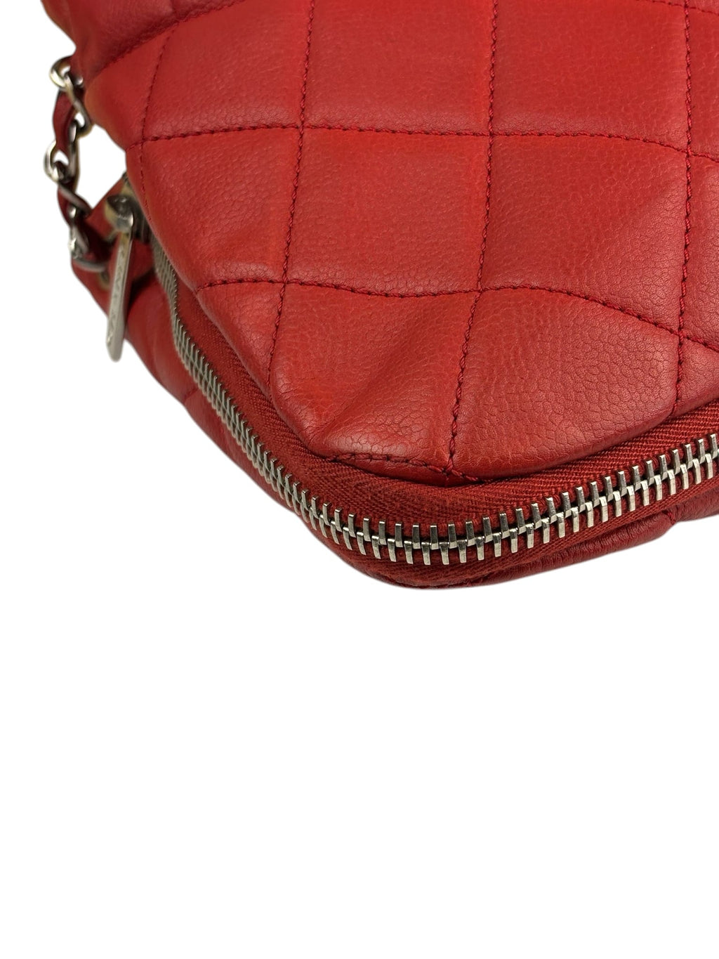 Chanel Red Caviar Leather Zip Out Tote Bag 2011
