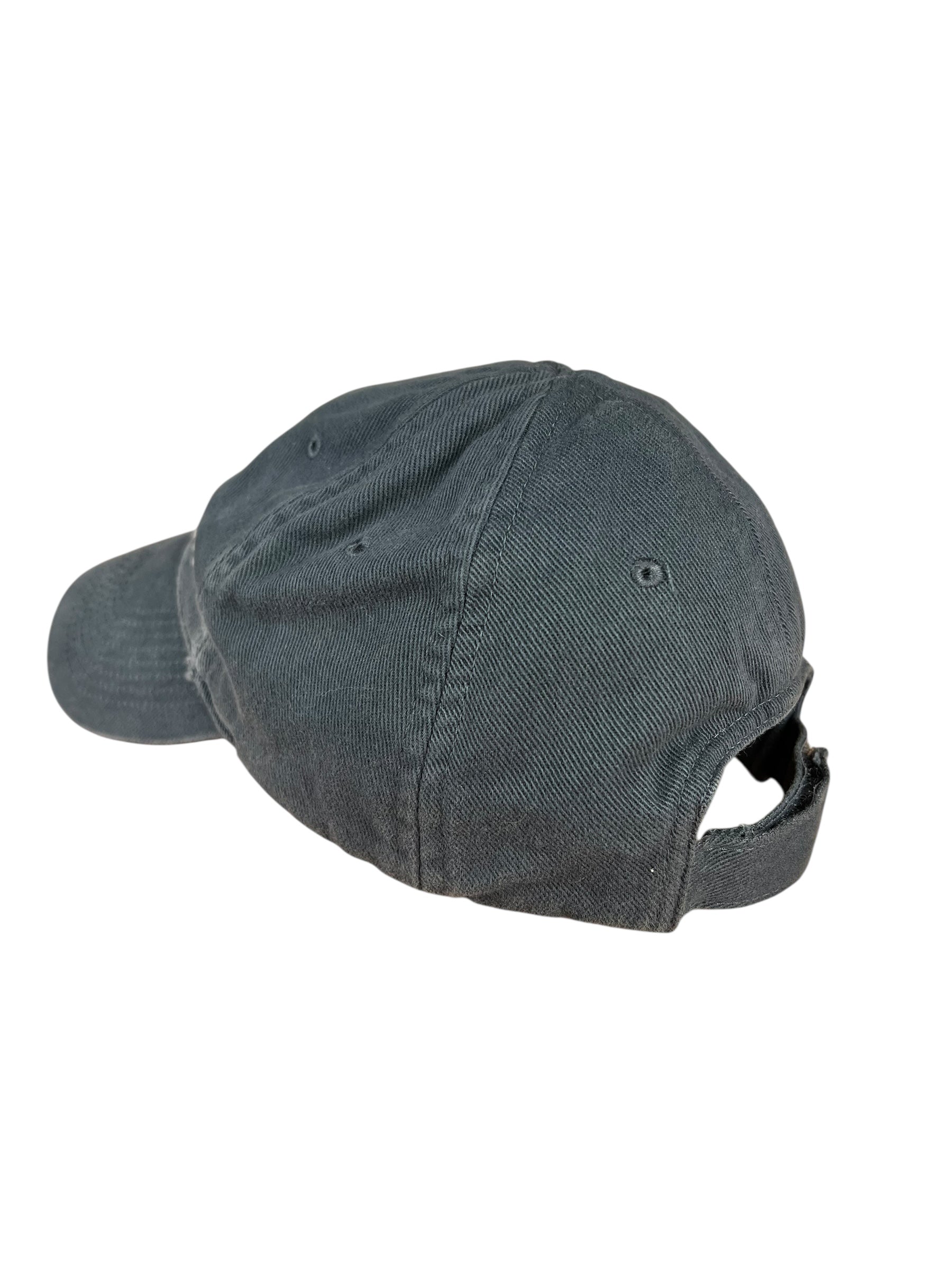 Balenciaga Distressed Embroidered Cap Washed Black