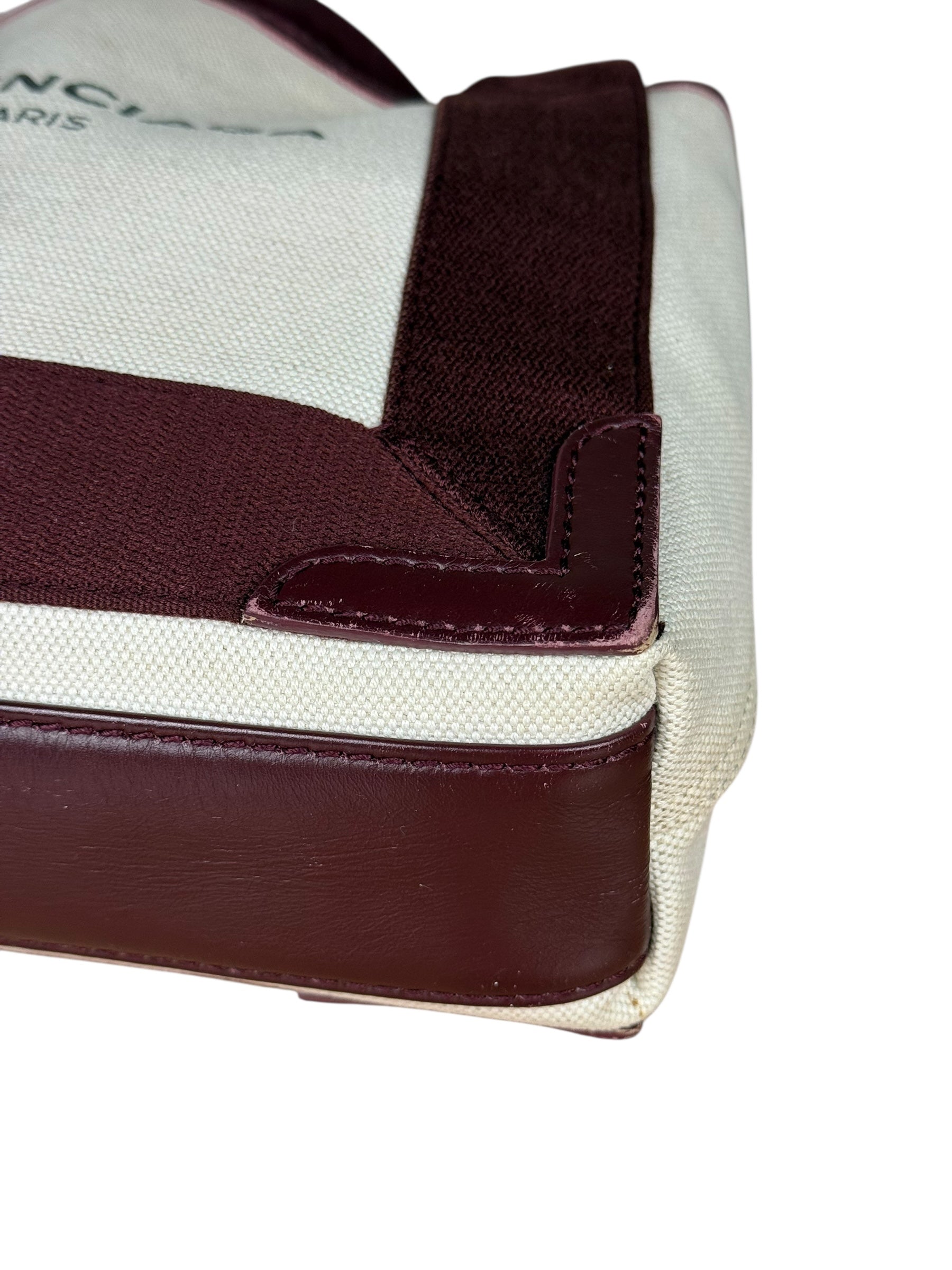 Balenciaga Canvas Maroon Cabas XS Tote Bag