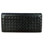 Bottega Veneta Black Intercciato Long Wallet