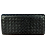 Bottega Veneta Black Intercciato Long Wallet
