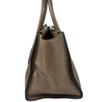 Prada Neutral Taupe Glace Calf Twin Pocket Two-Way Tote