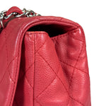 Chanel Red Quilted Caviar Leather Flap Bag 2008