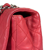 Chanel Red Quilted Caviar Leather Flap Bag 2008