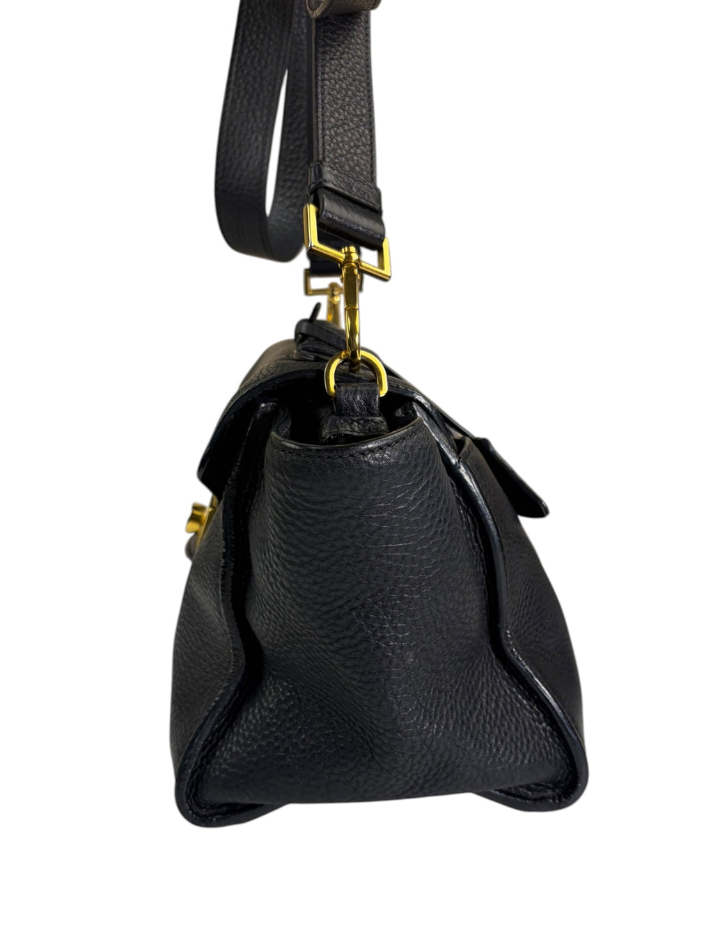 Prada Black Leather Vitello Daino Soundlock Two-Way Satchel