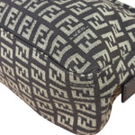 Fendi Black/Beige Leather Trim Zucca Mamma Baguette