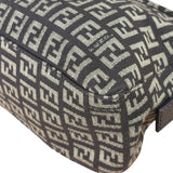Fendi Black/Beige Leather Trim Zucca Mamma Baguette