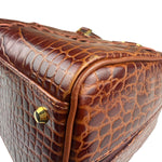 Yves Saint Laurent Vintage Croc-Embossed Leather Handbag