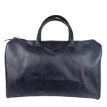 Christian Dior Vintage Navy Coated Canvas Boston Bag