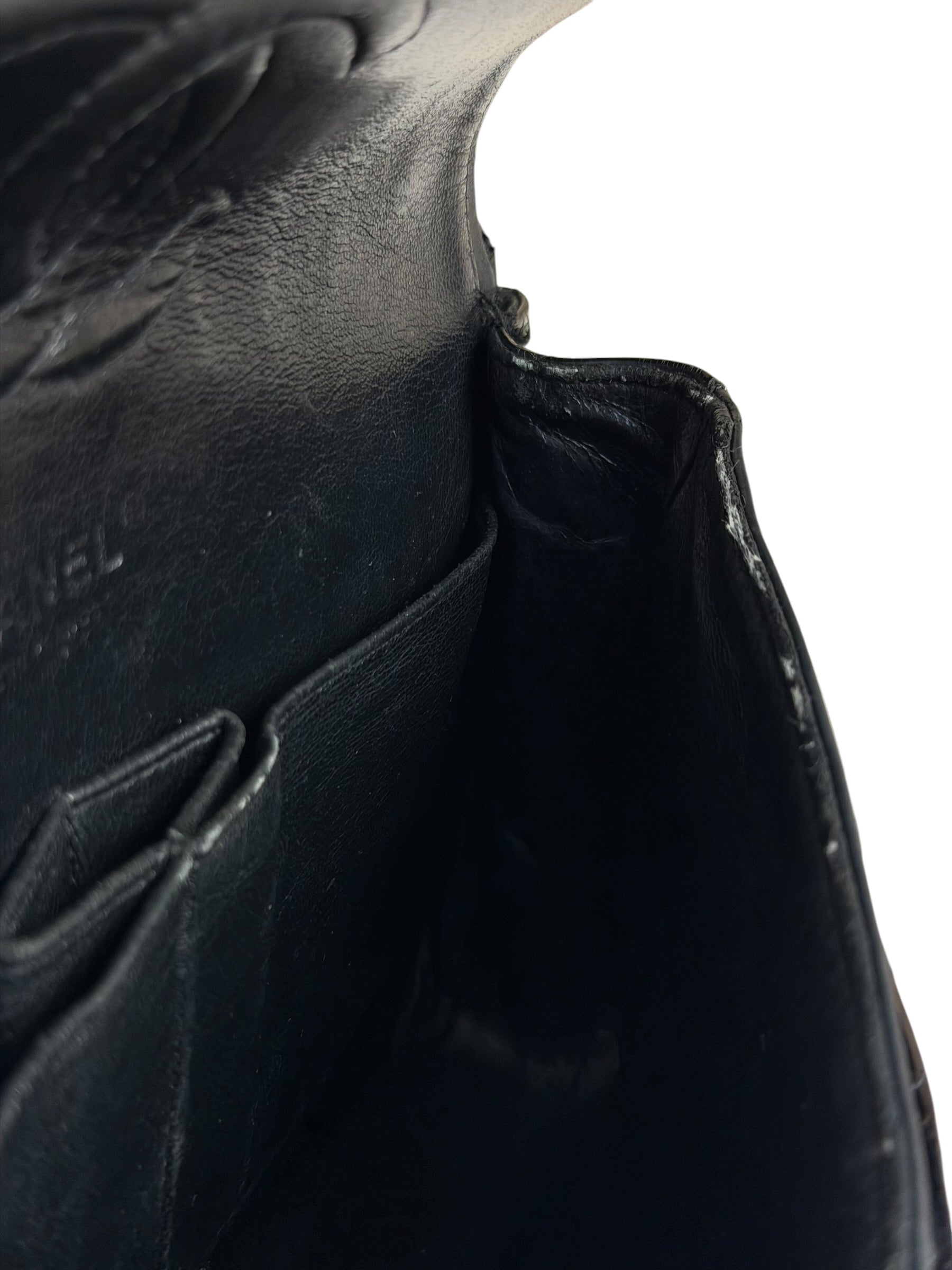 Chanel Black Patent Quilted Leather Double Flap Bag
