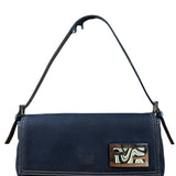 Fendi Denim Canvas Wave Buckle Pochette