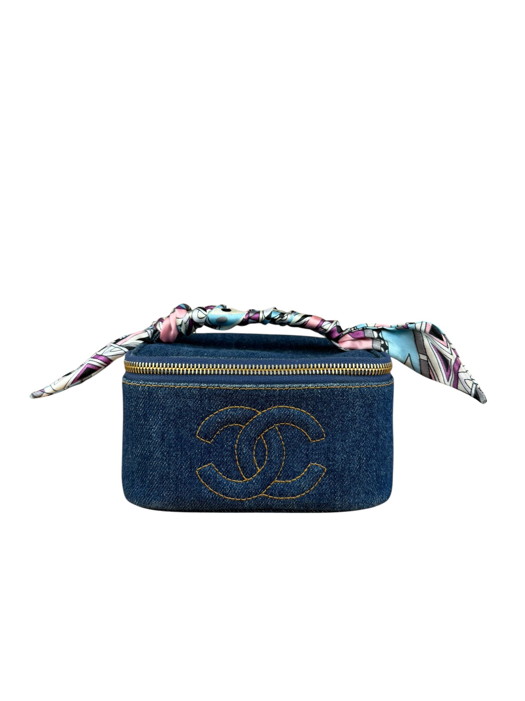 Chanel Denim Vanity Case Handbag 1997