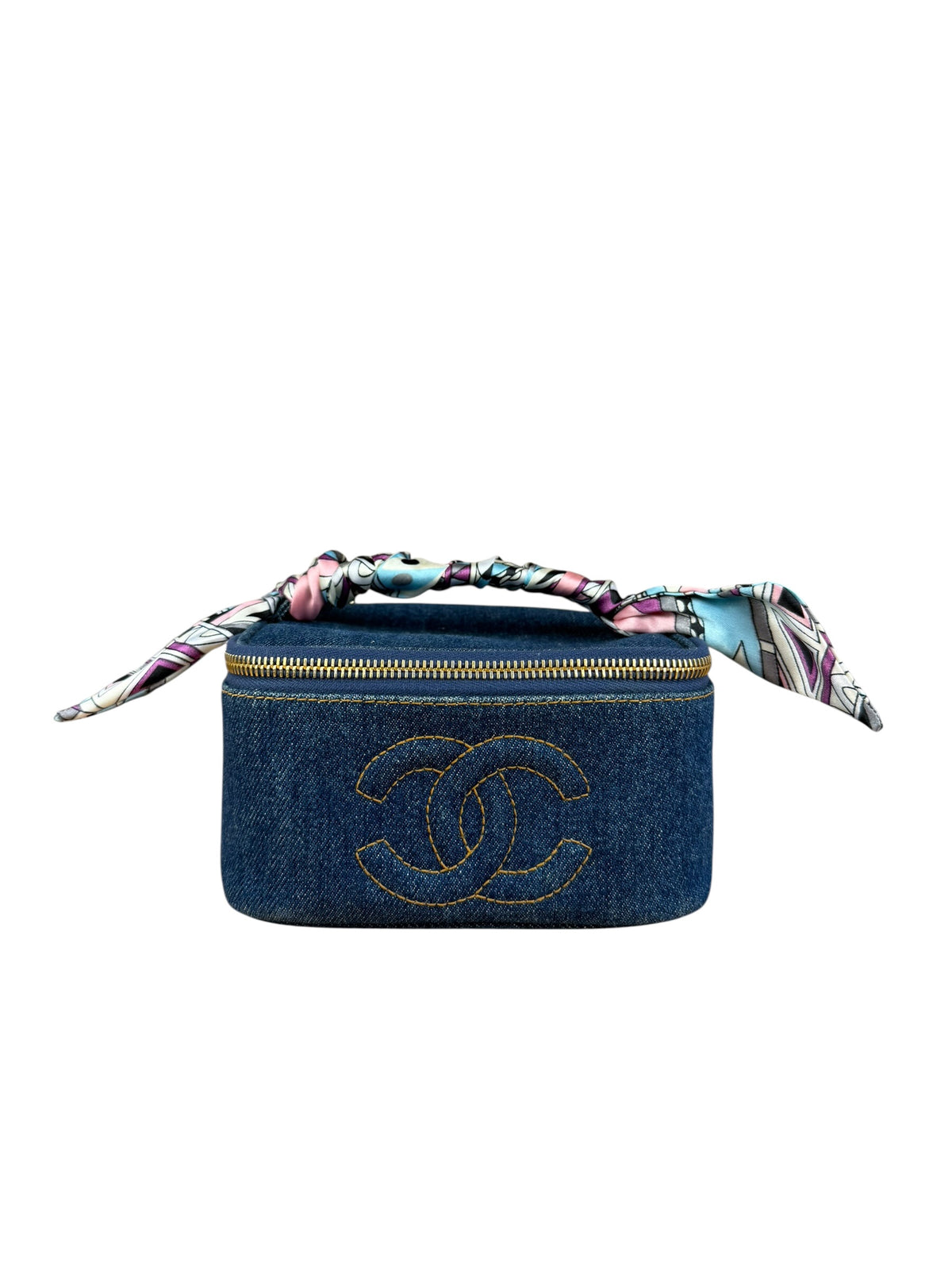 Chanel Denim Vanity Case Handbag 1997