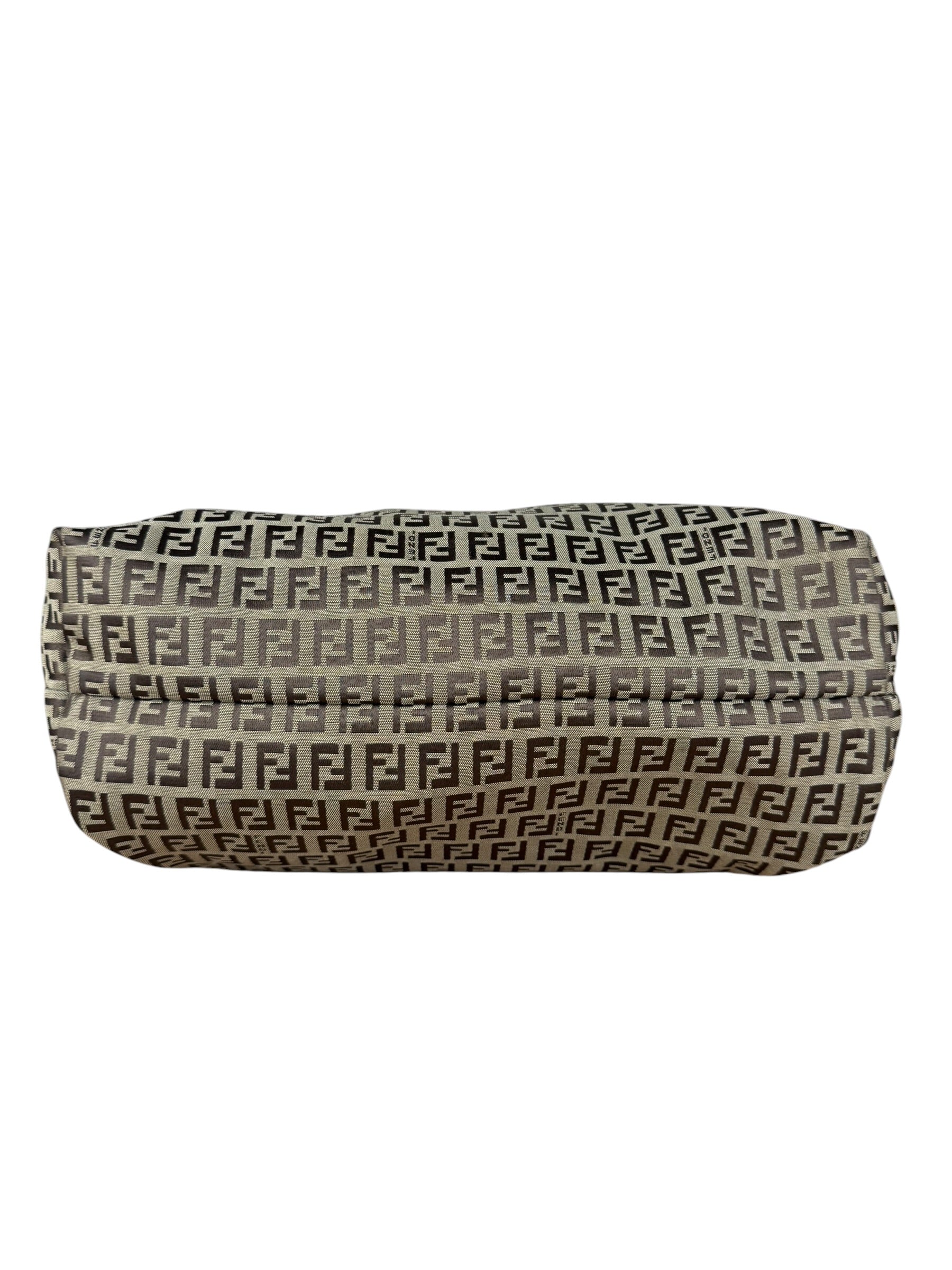 Fendi Vintage FF Canvas Print Zip Shoulder Tote