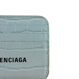 Balenciaga Blue Croc Embossed Cardholder
