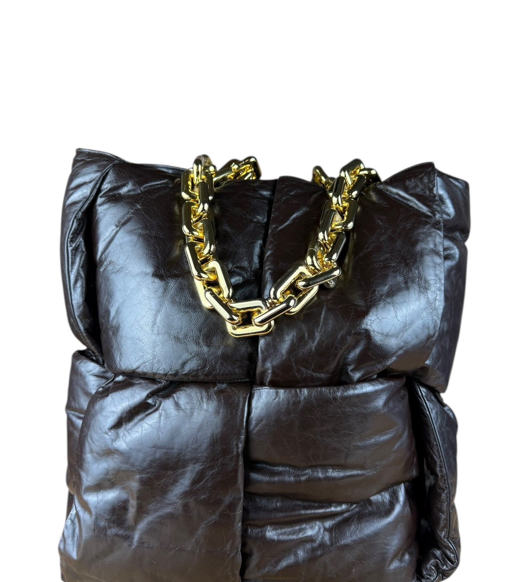 Bottega Veneta The Chain Puffy Tote Bag Brown