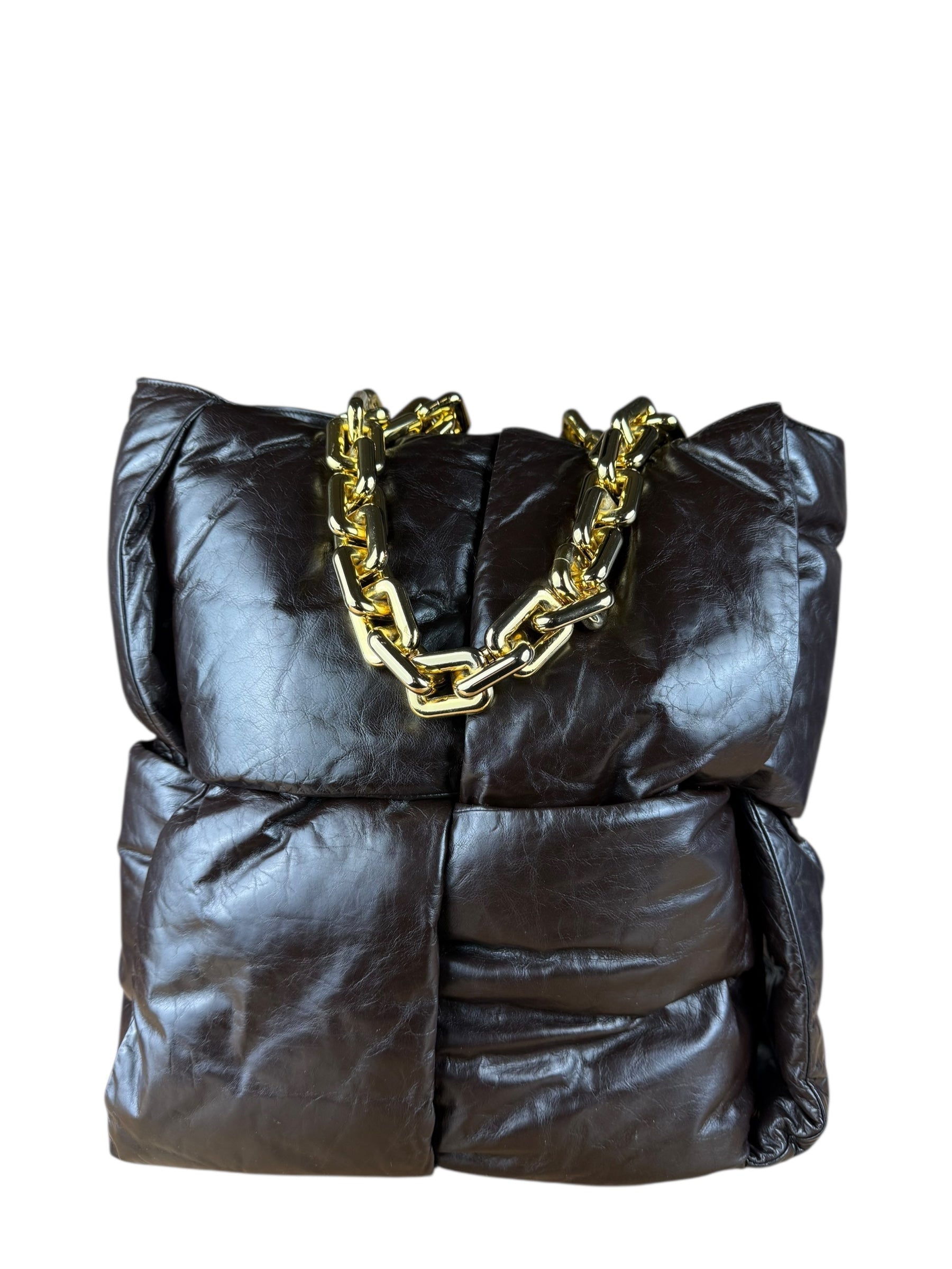 Bottega Veneta The Chain Puffy Tote Bag Brown
