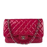 Chanel Hot Pink Large Patent Leather Double Flap Shoulder Bag 2014