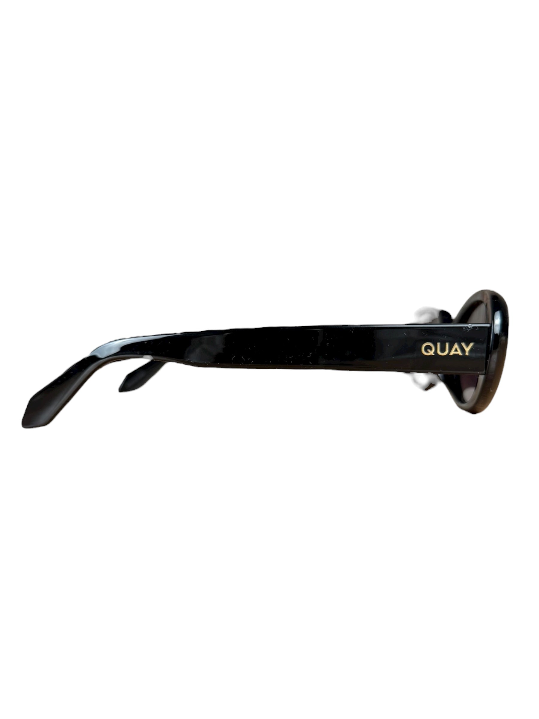 Quay Black Thin Sunglasses