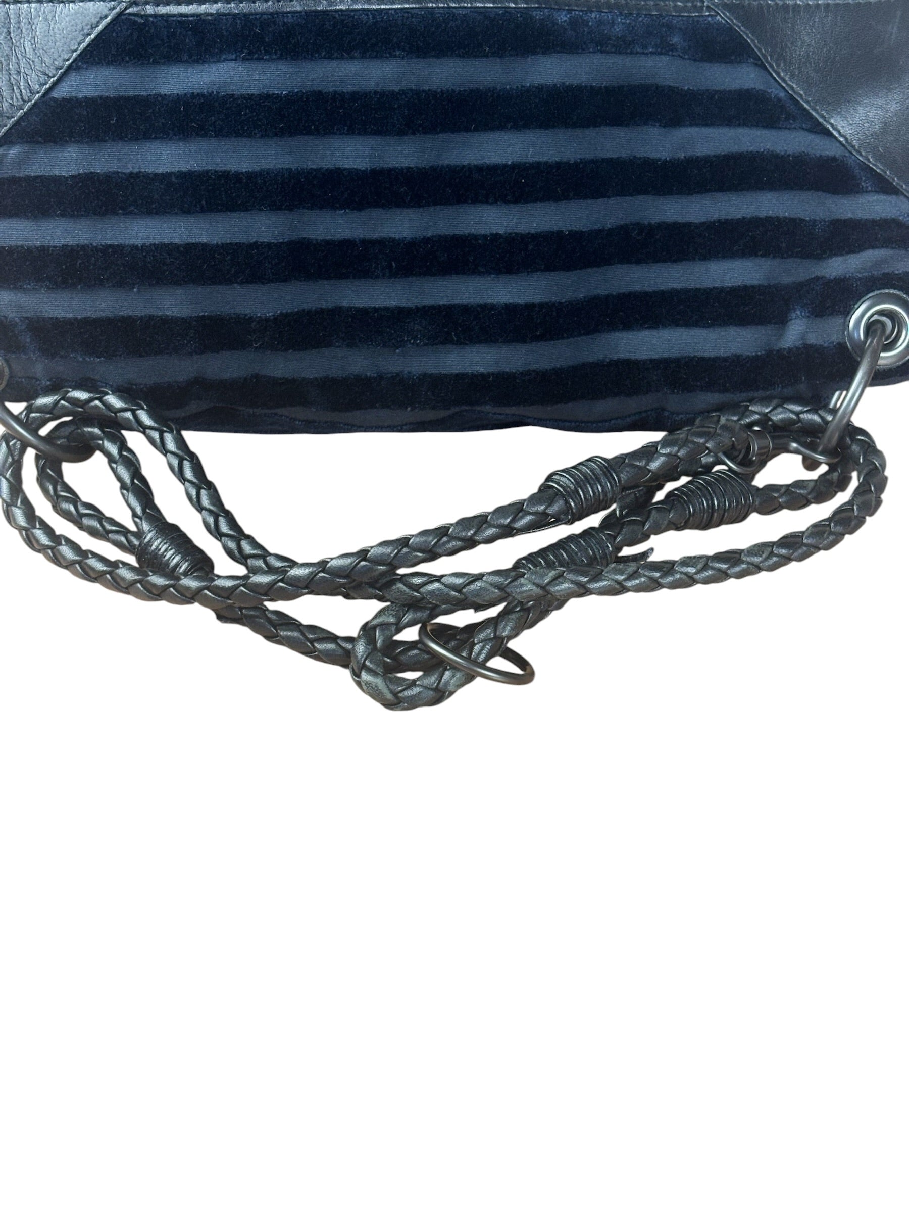 Bottega Veneta Vintage Blue Leopard Chenille Shoulder/Hand Bag