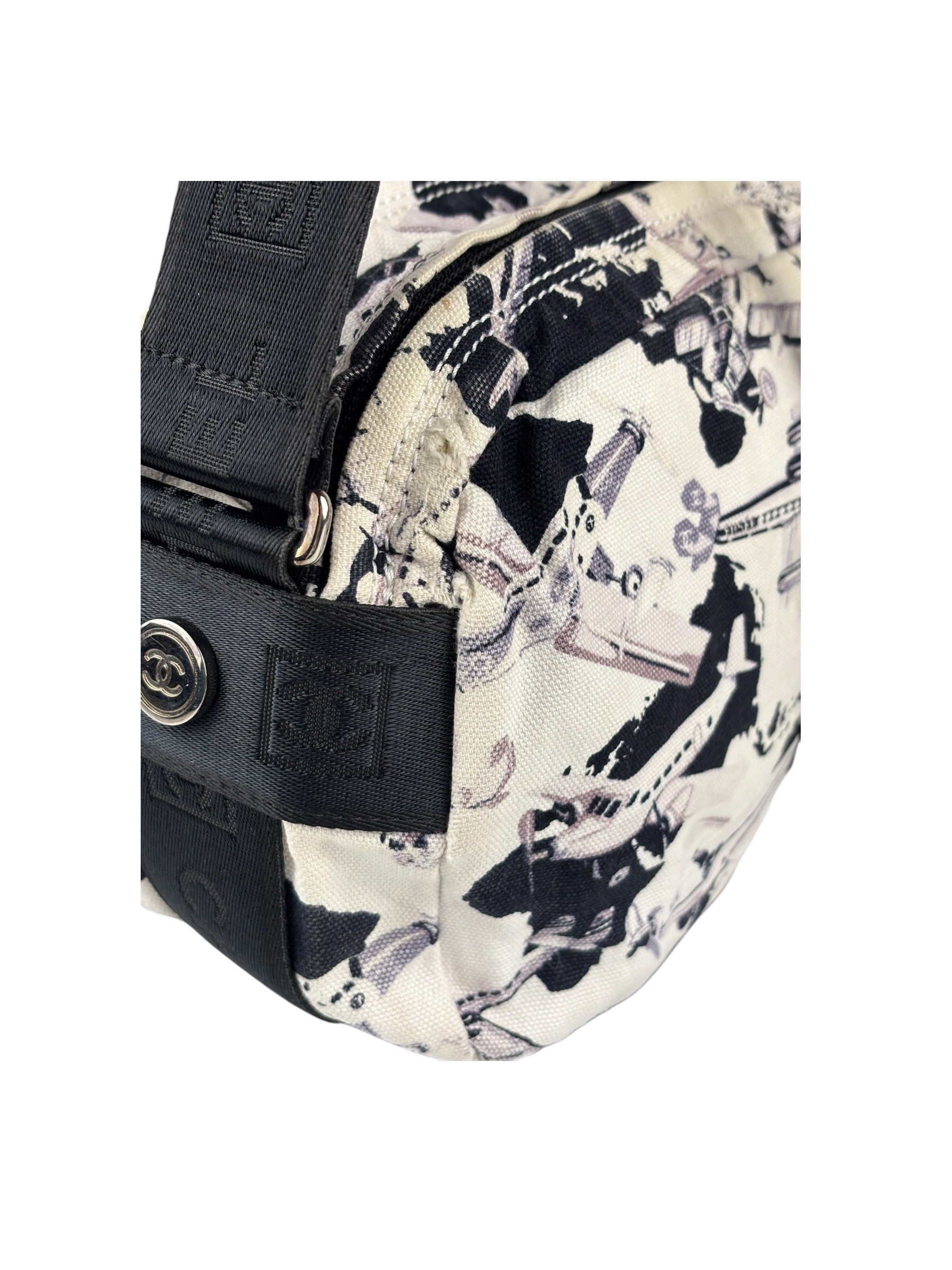 Chanel Vintage Airline Canvas Shoulder/Crossbody Bag 2004