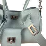 Balenciaga Blue Leather Mini Bel Air Carry All Two-Way Bag