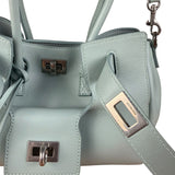 Balenciaga Blue Leather Mini Bel Air Carry All Two-Way Bag