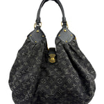 Louis Vuitton Black Denim Mahina Hobo Bag XL