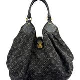 Louis Vuitton Black Denim Mahina Hobo Bag XL