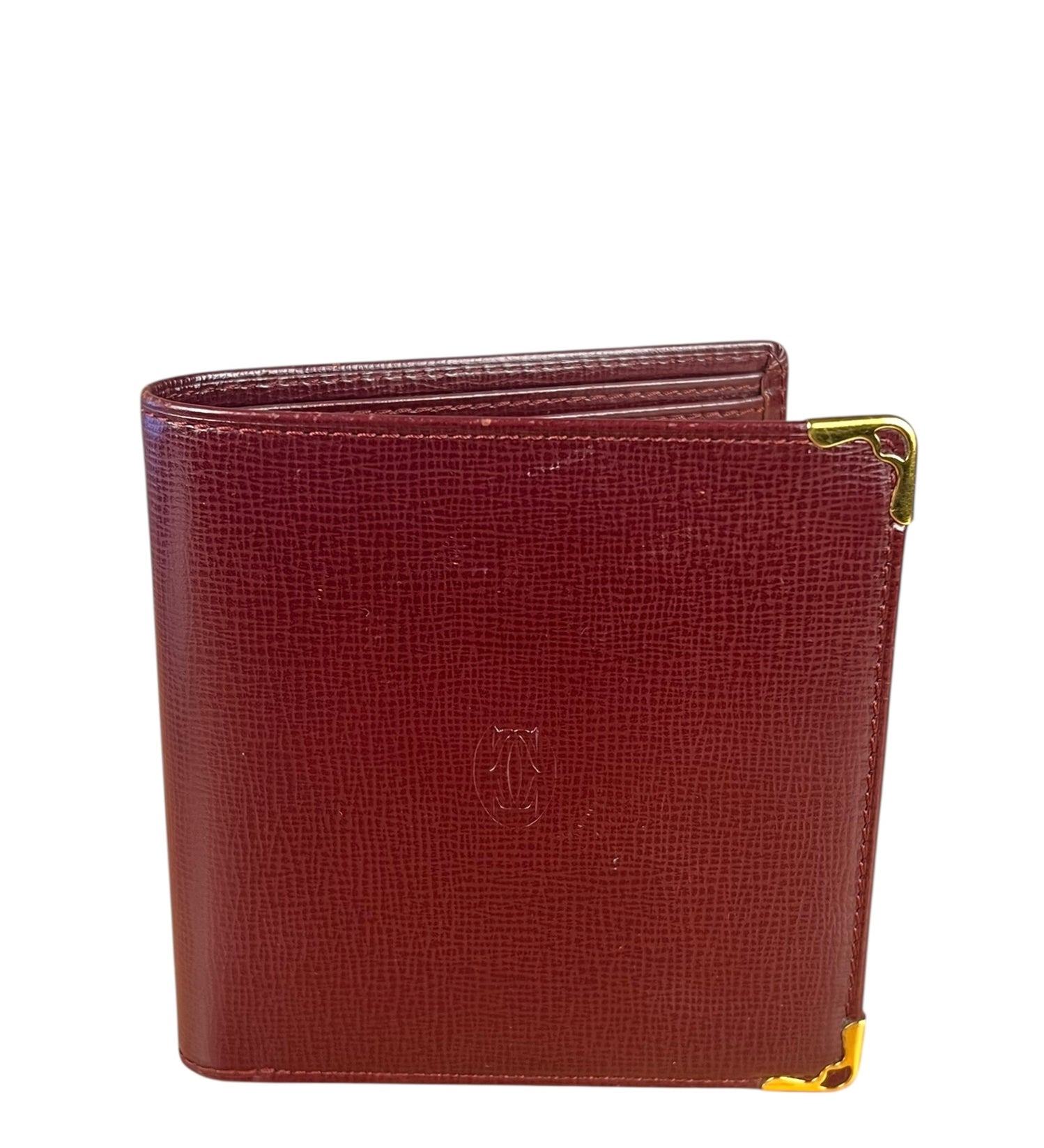 Cartier Vintage Maroon Leather Bifold Wallet