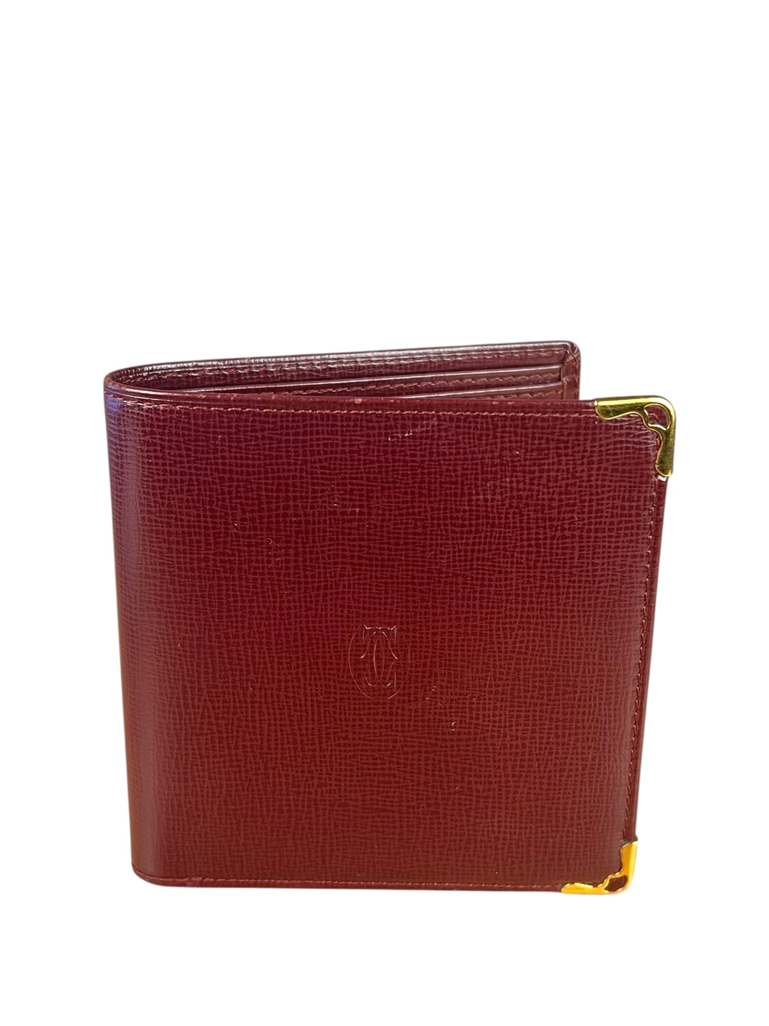 Cartier Vintage Maroon Leather Bifold Wallet