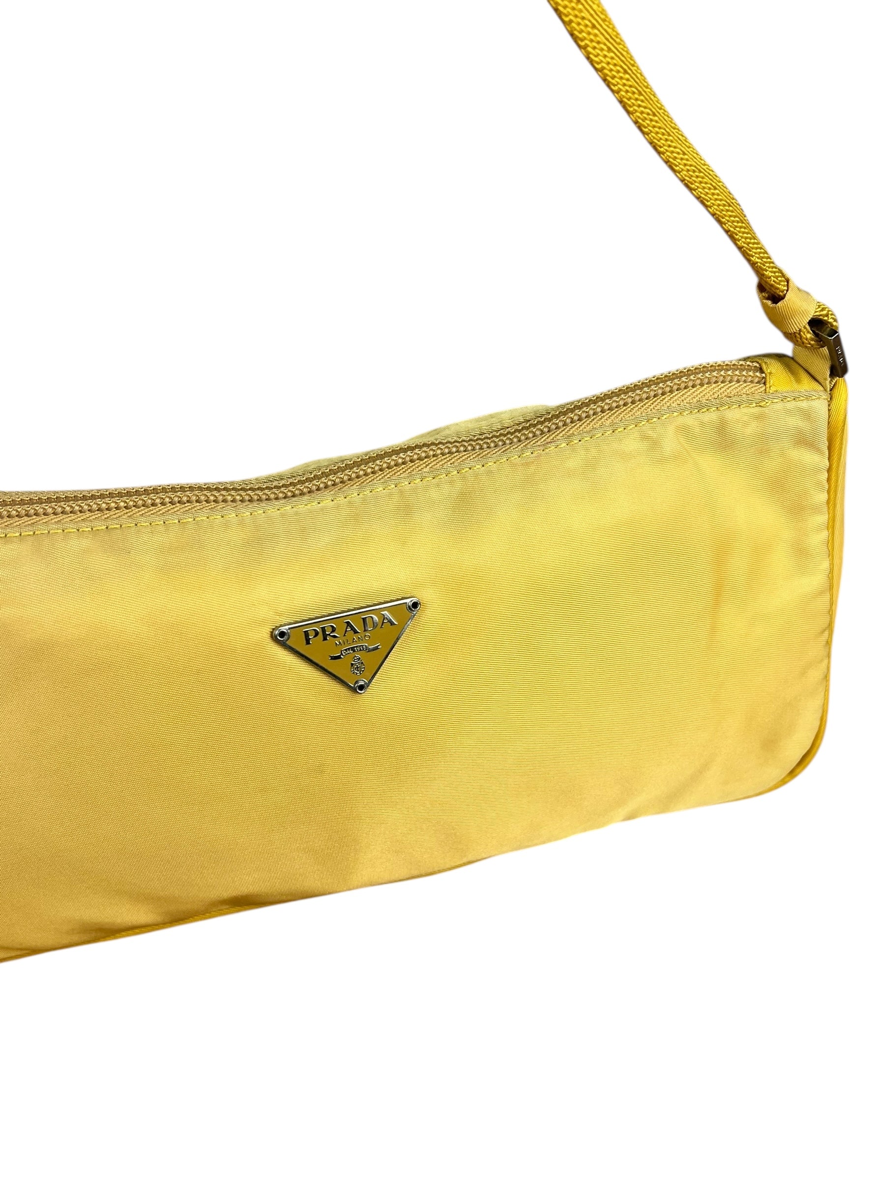 Prada Vintage Nylon Yellow Pochette