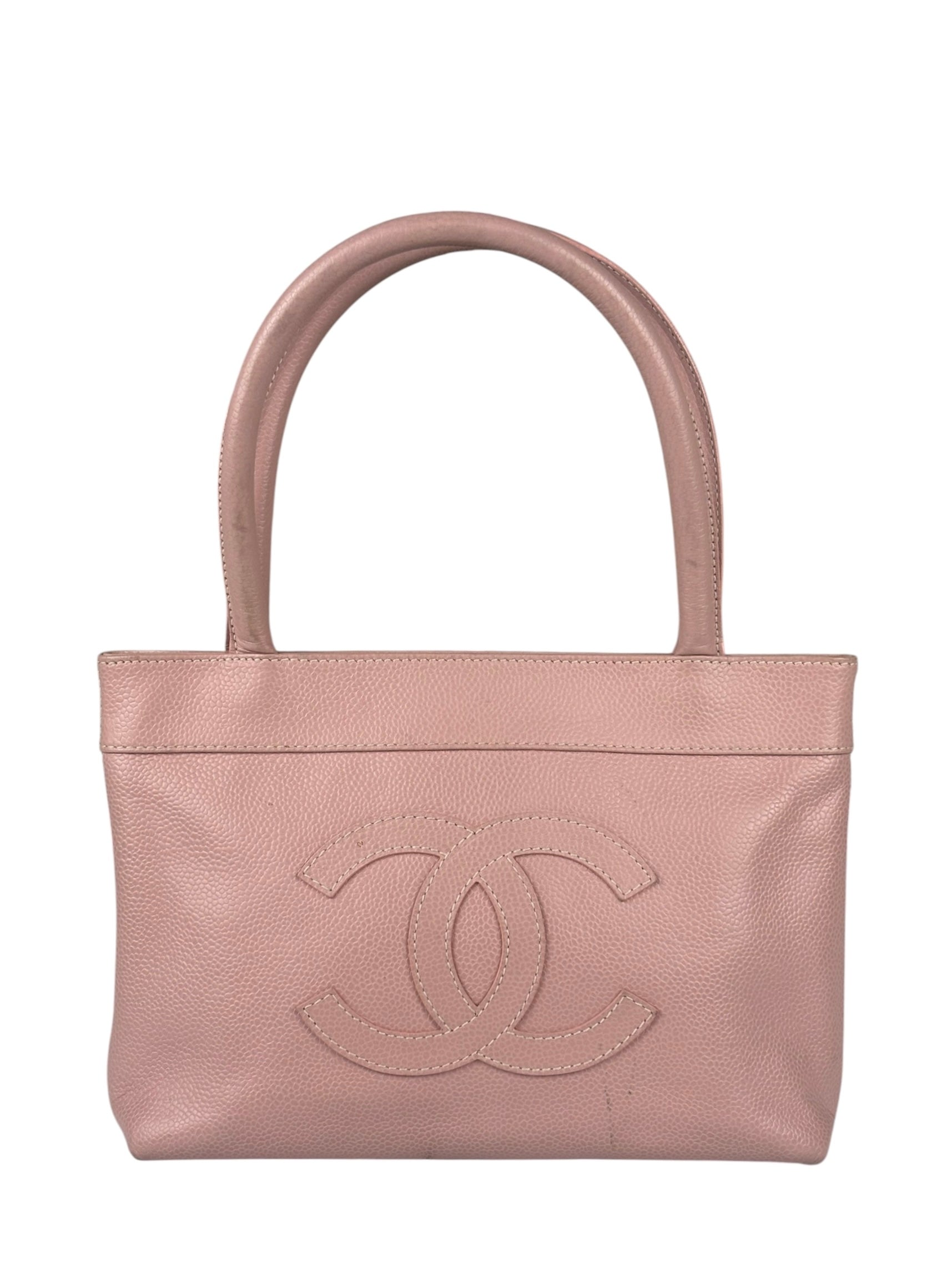 Chanel CC Pink Caviar Leather Mini Tote Bag 2004