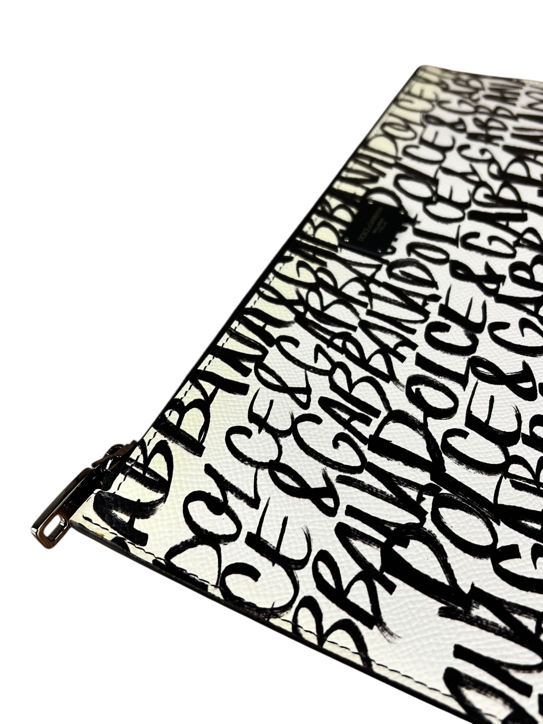 Dolce & Gabbana Graffiti Clutch White