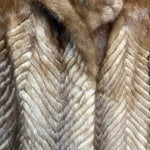 Vintage Brown Chevron Mink Fur Coat