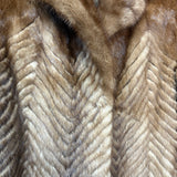 Vintage Brown Chevron Mink Fur Coat