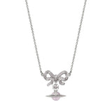 Vivienne Westwood .925 Silver Bow Pink Orb Necklace