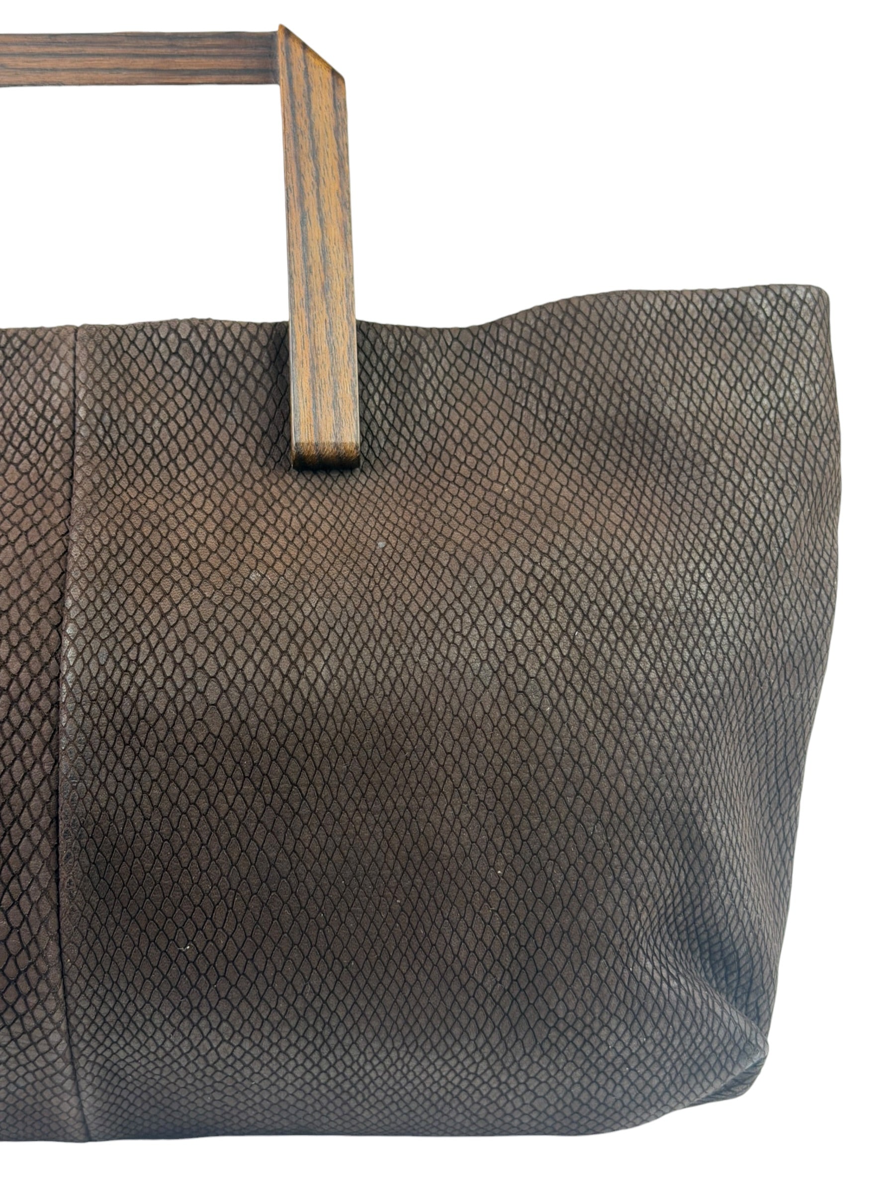 Loewe Vintage Brown Python Embossed Tote