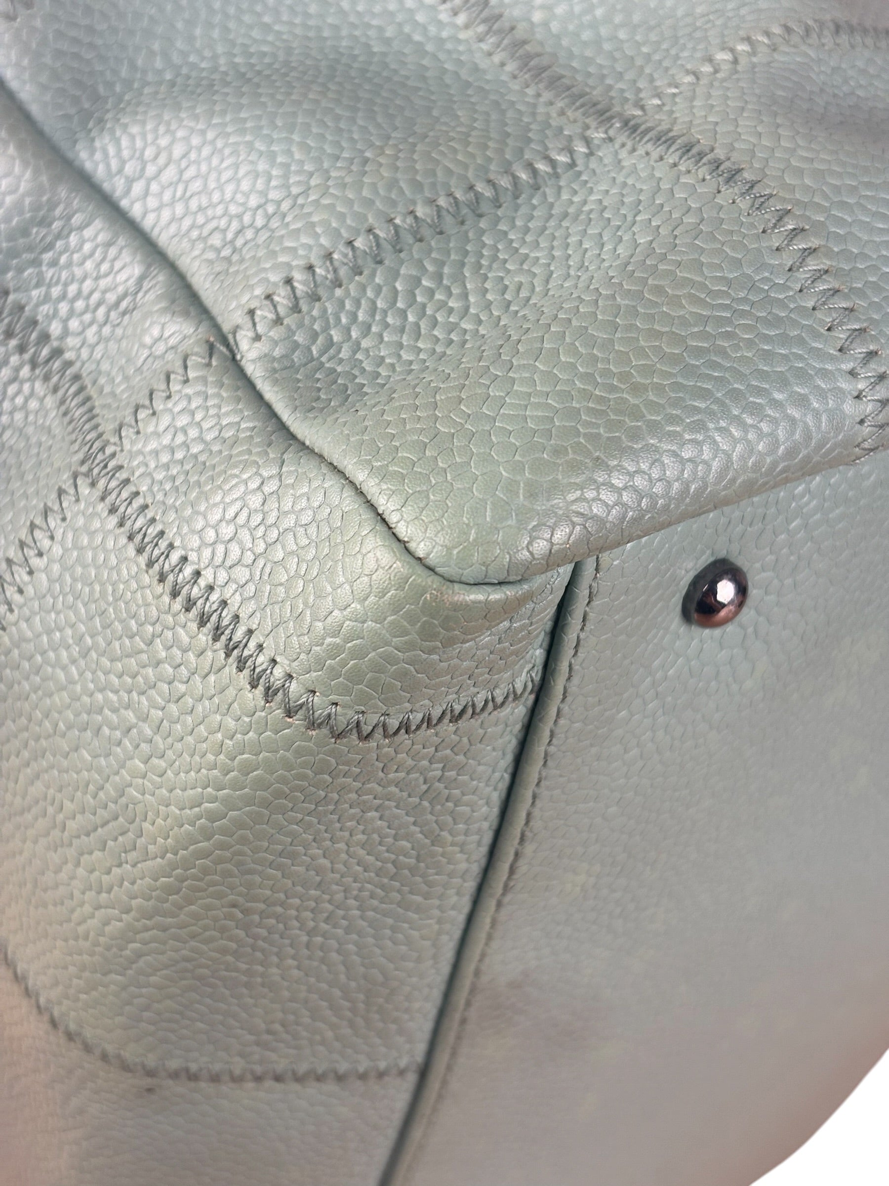 Chanel Light Green Quilt LAX Leather Bowler Bag 2004
