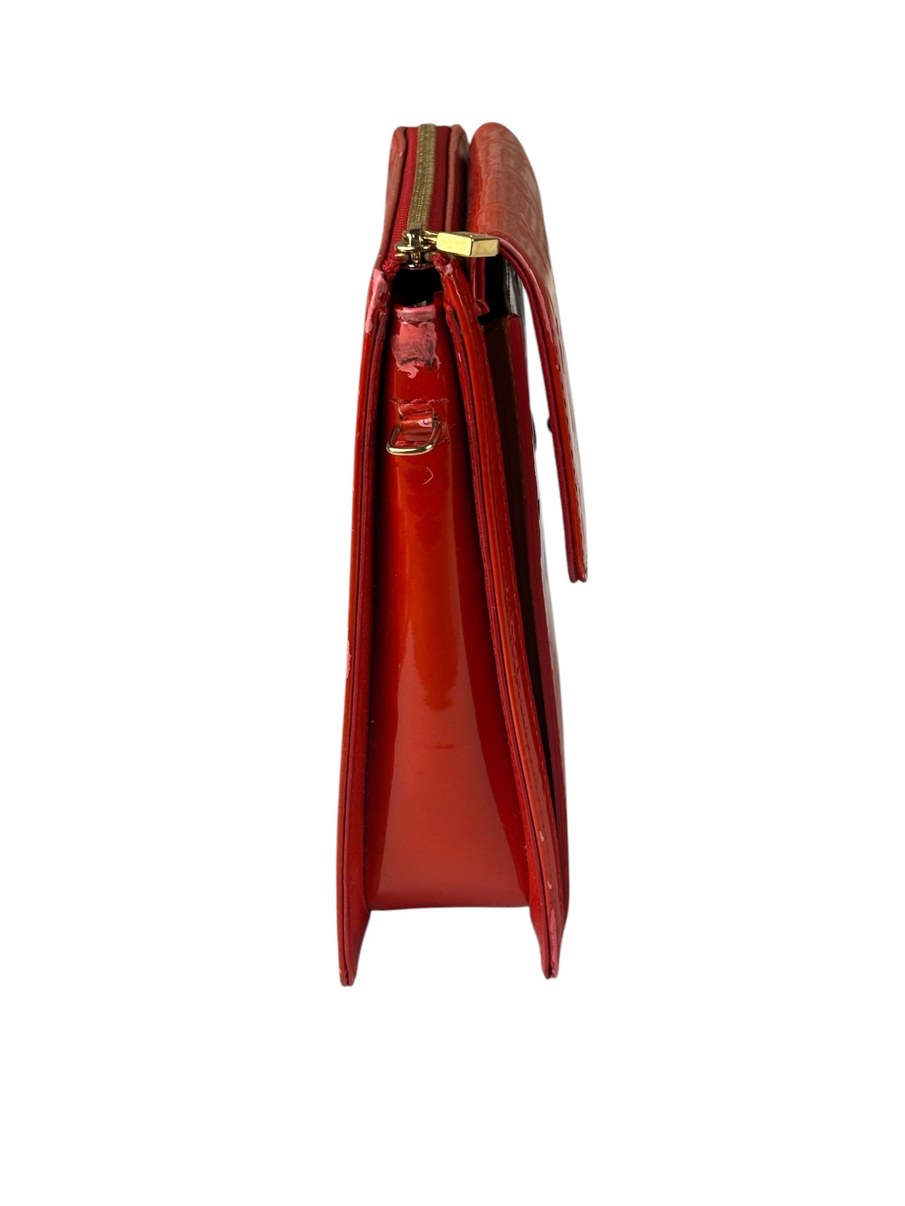 Louis Vuitton Red Vernis Mott Shoulder Bag