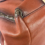 Bottega Veneta Brown Leather Intrecciato Trim Cesta Tote