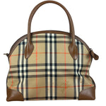 Burberry Vintage House Haymarket Check Dome Satchel Handbag