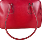 Prada Red Leather Bowling Shoulder Bag