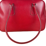 Prada Red Leather Bowling Shoulder Bag